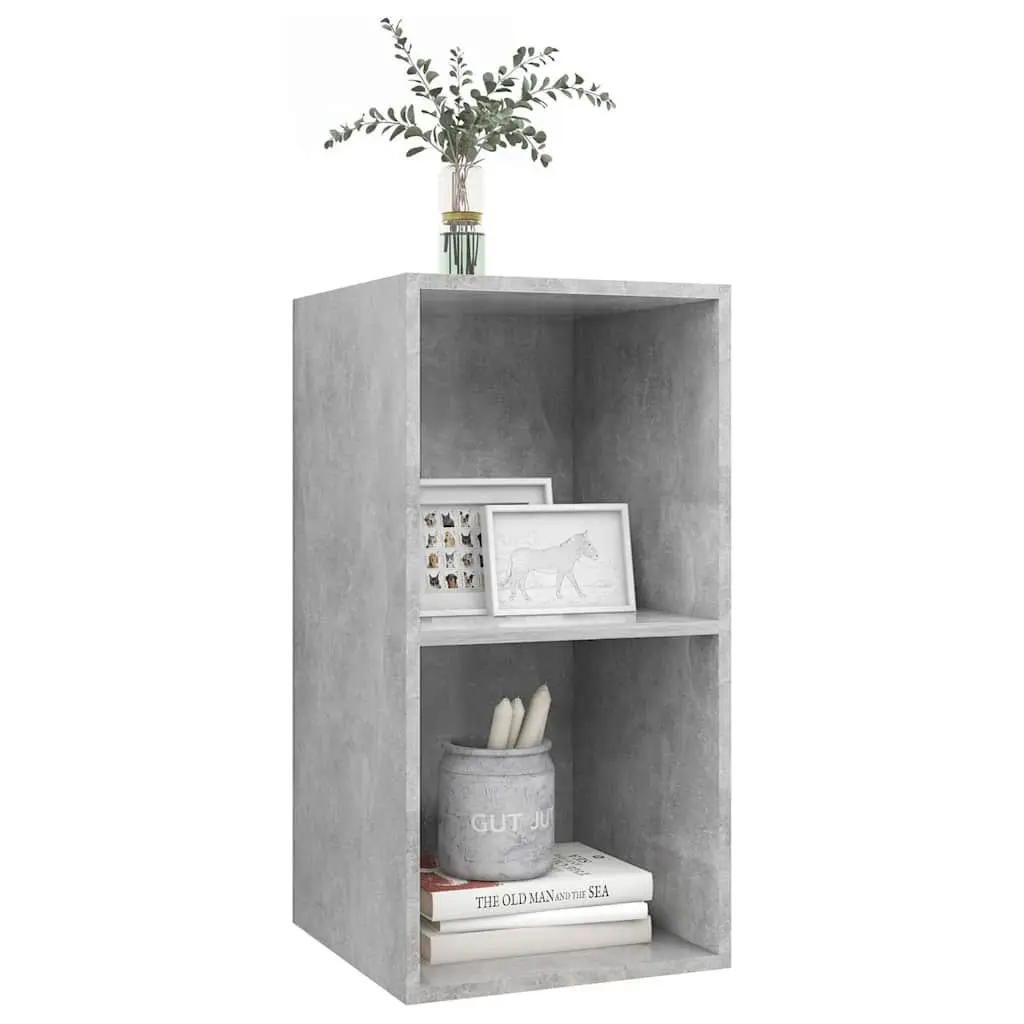 Wall-mounted TV Cabinet Grey Concrete Engineered Wood 37 x 37 x 72 cm