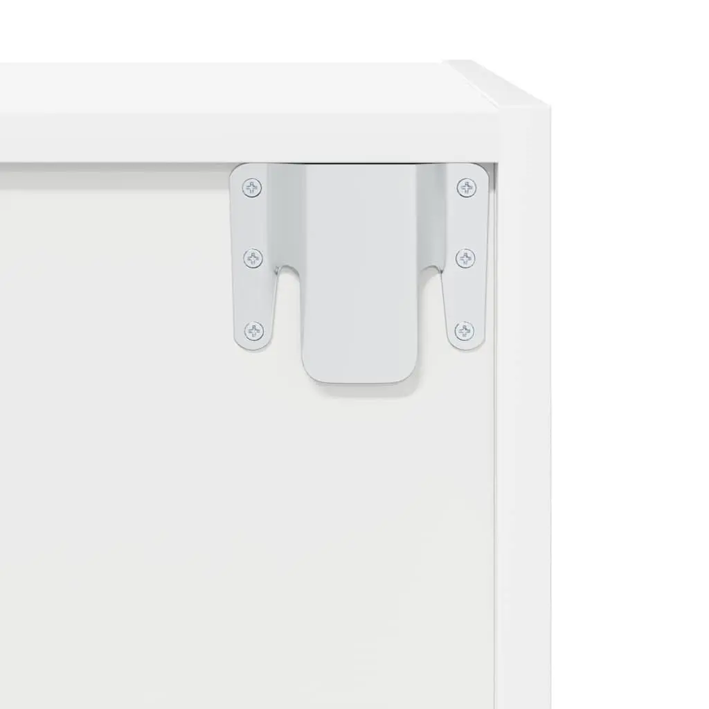 Wall-mounted TV Cabinet White Storage Unit 3 Compartments Display Organiser
