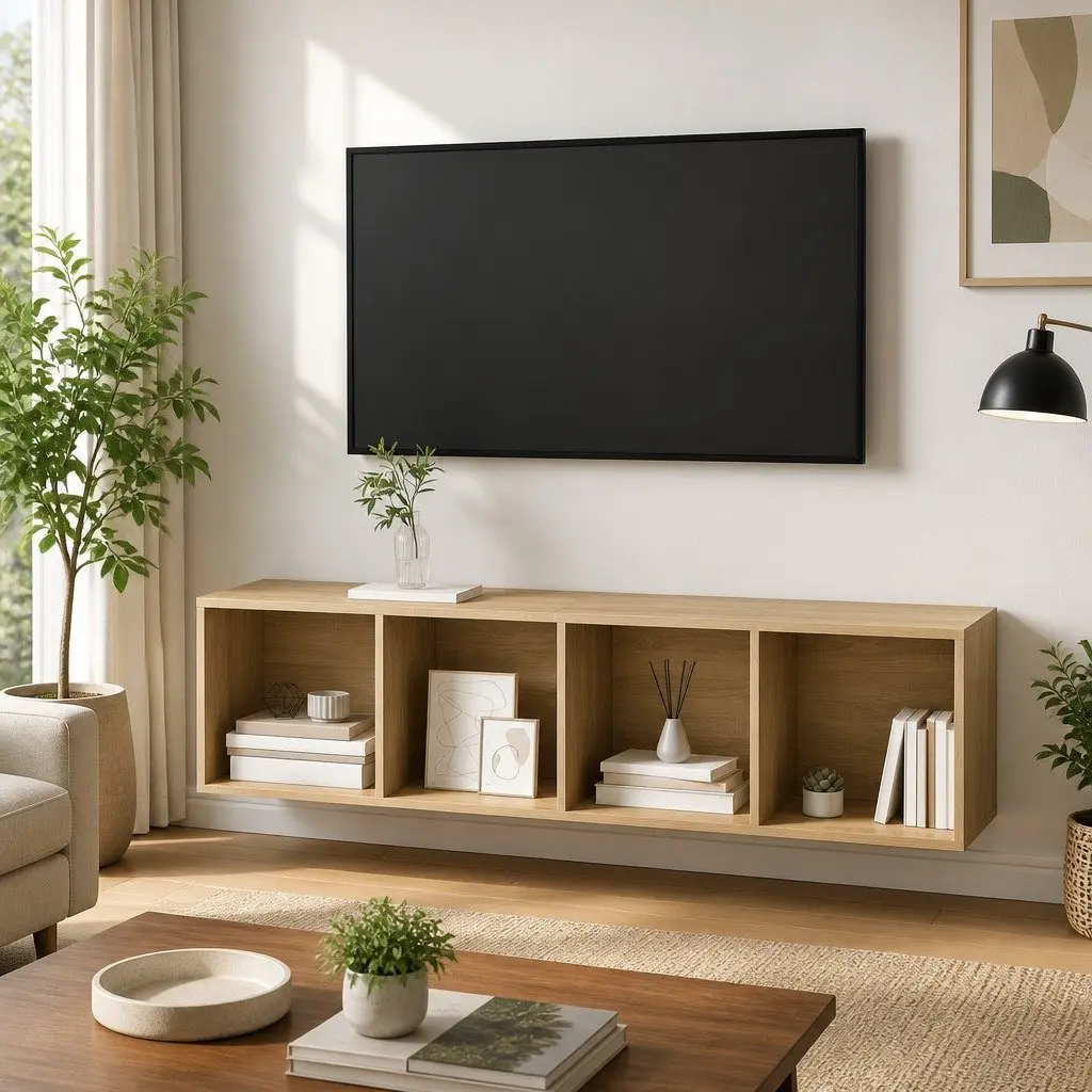 Wall-Mounted TV Cabinet for Entertainment Spaces