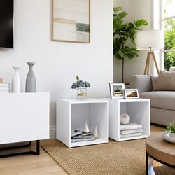 Your Ideal White TV Cabinets Set - 37x35x37 cm