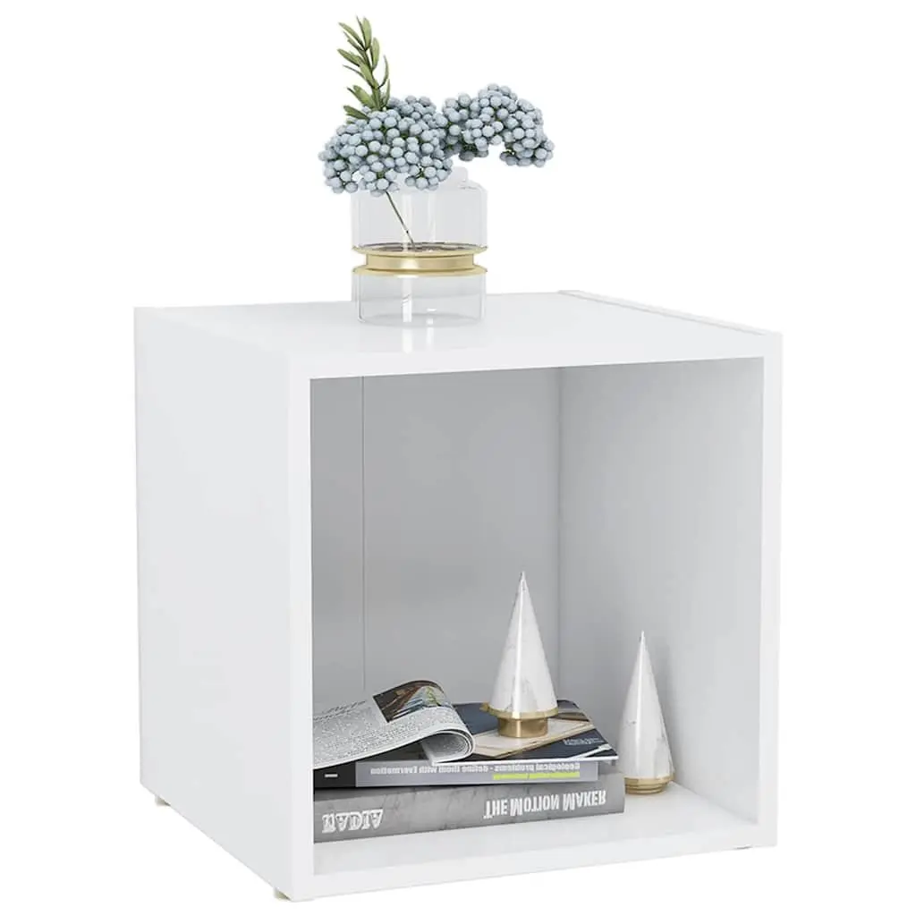 TV Cabinet White Engineered Wood 37x35x37 cm Set of 2
