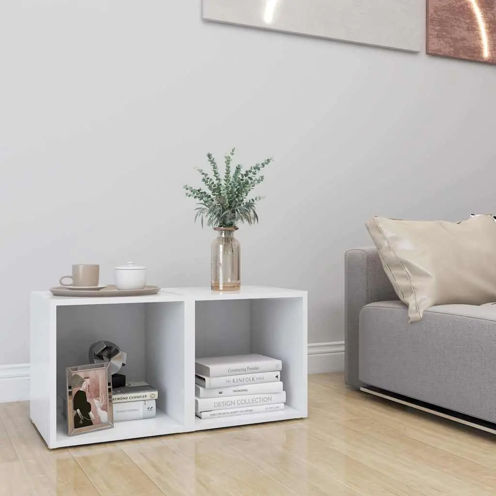 TV Cabinet White Engineered Wood 37x35x37 cm Set of 2