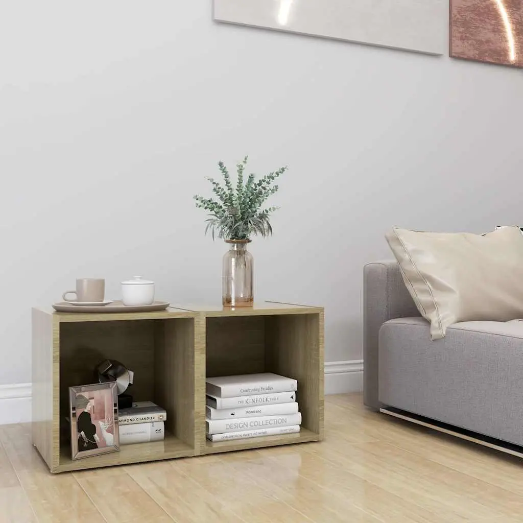 TV Cabinets 2 pcs Ground Stand Sonoma Oak 37x35x37 cm Storage Unit