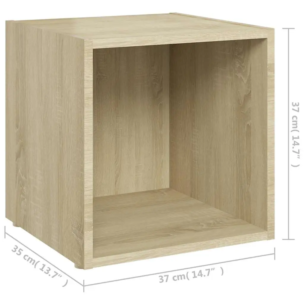 TV Cabinets 2 pcs Ground Stand Sonoma Oak 37x35x37 cm Storage Unit