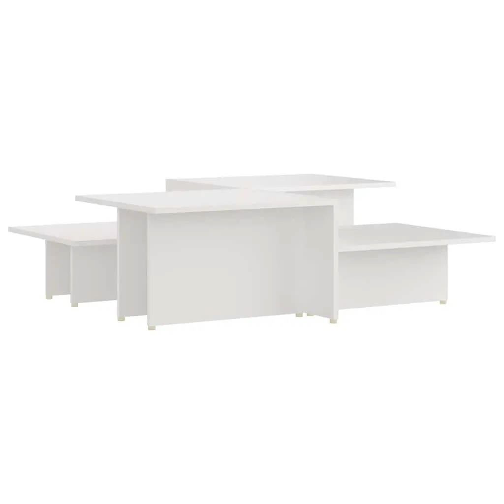 Coffee Tables White Nesting Set of 2 Living Room Furniture