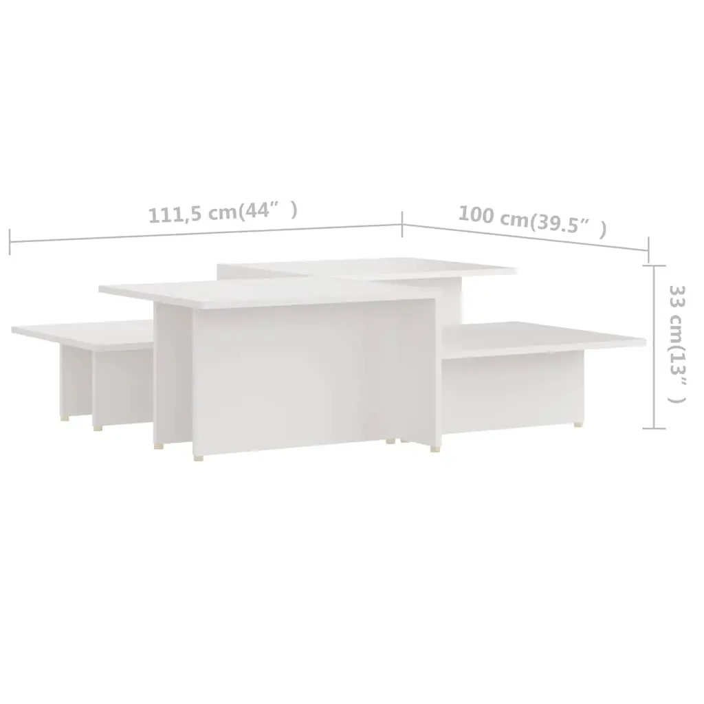 Coffee Tables White Nesting Set of 2 Living Room Furniture