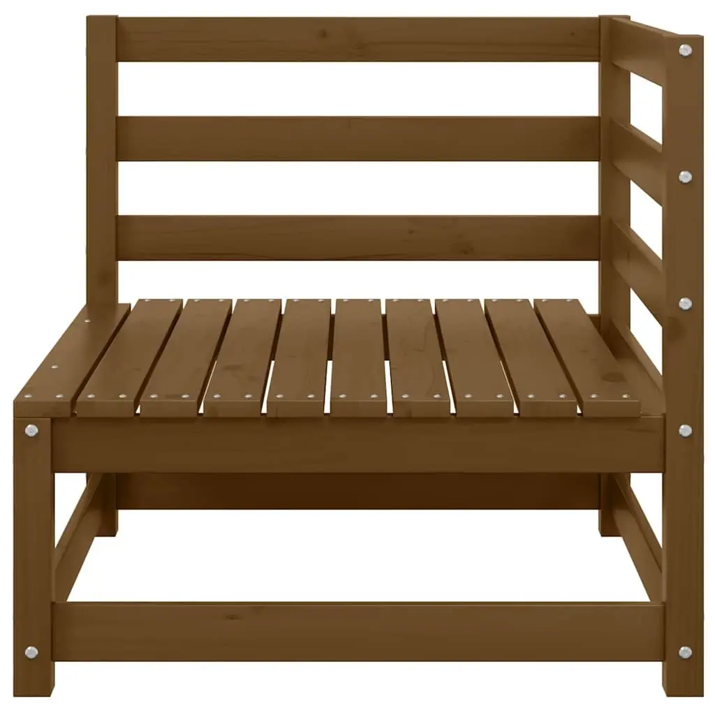 Garden Corner Sofa Solid Pinewood Modular Outdoor Sectional Seating Brown
