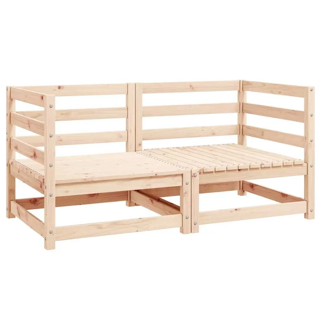 Modular Garden Lounge Seating Corner Sofa 2 Piece Solid Pinewood Brown