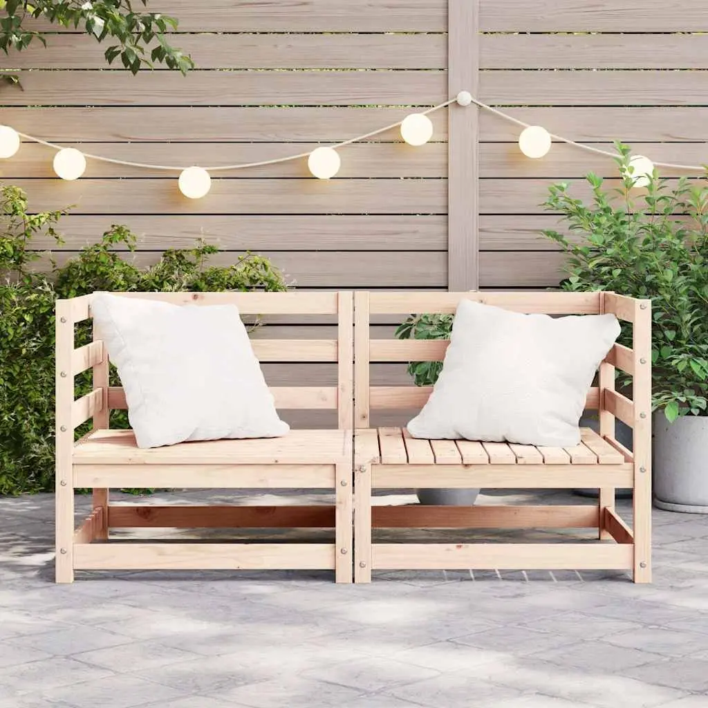 Modular Garden Lounge Seating Corner Sofa 2 Piece Solid Pinewood Brown