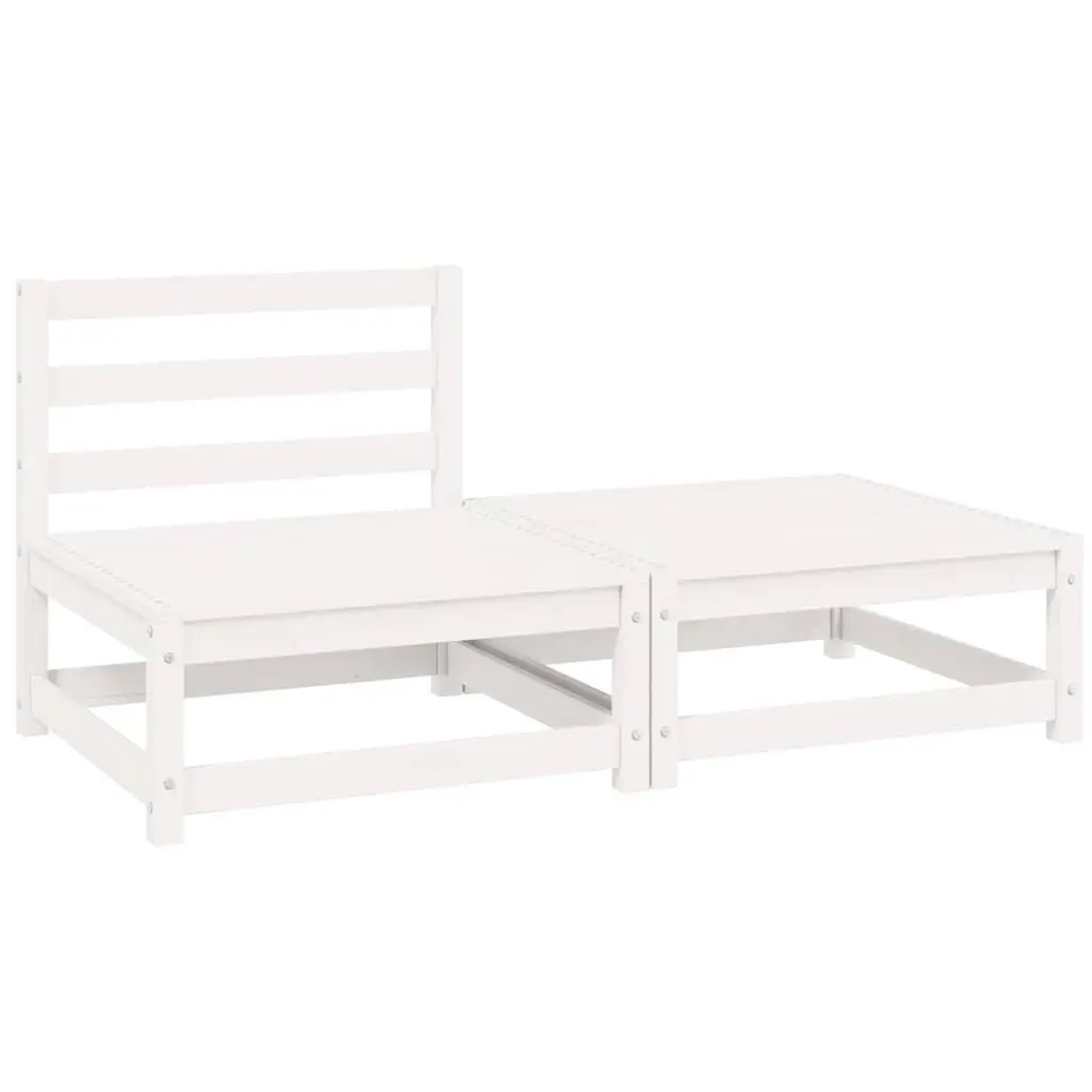 Outdoor Sectional Sofa Lounge Set 2 Piece White Garden Furniture Modular