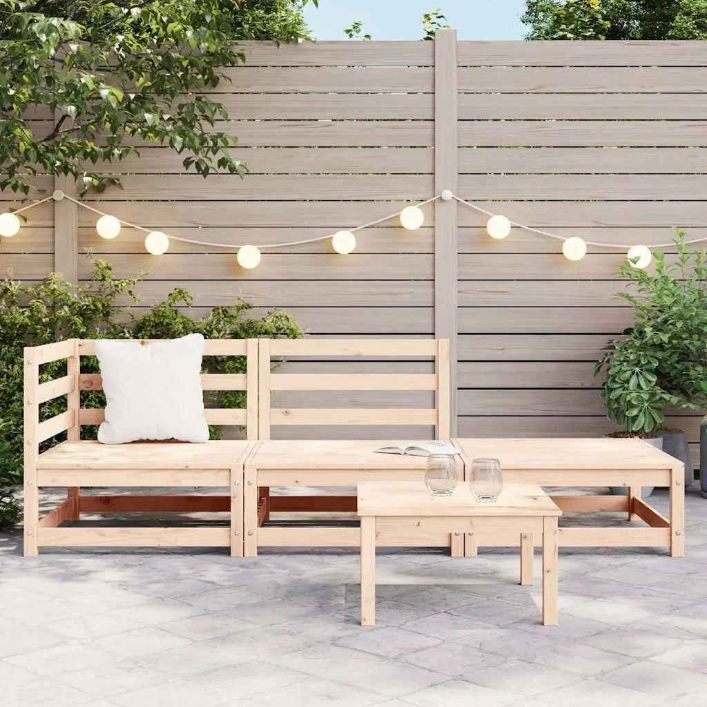 3 Piece Modular Outdoor Sectional Sofa Solid Pinewood Garden Lounge Set