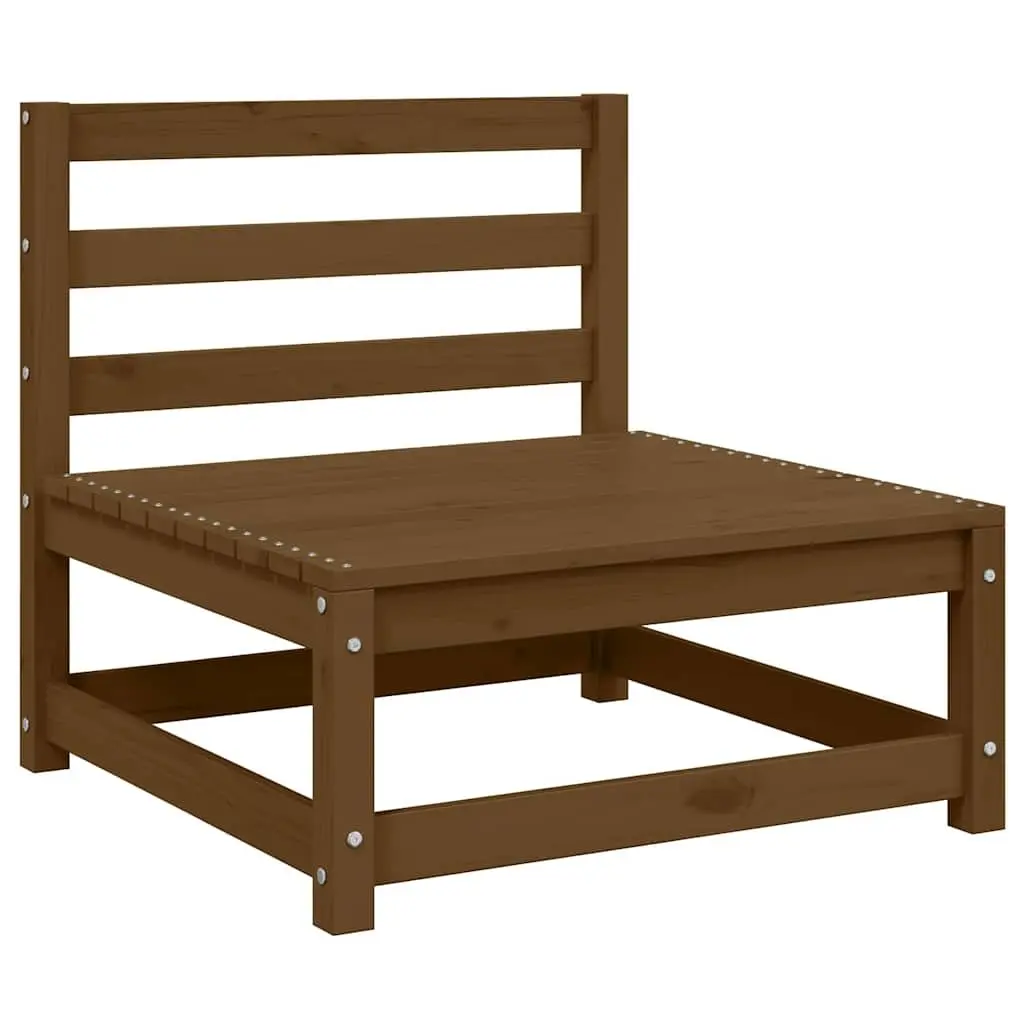 Outdoor Sectional Sofa 3 Piece Garden Lounge Set Brown Pinewood Modular Patio