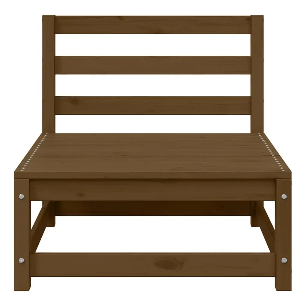 Outdoor Sectional Sofa 3 Piece Garden Lounge Set Brown Pinewood Modular Patio
