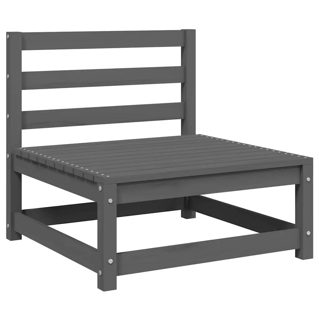 Middle Sofa Section Modular Outdoor Unit Grey Solid Pinewood