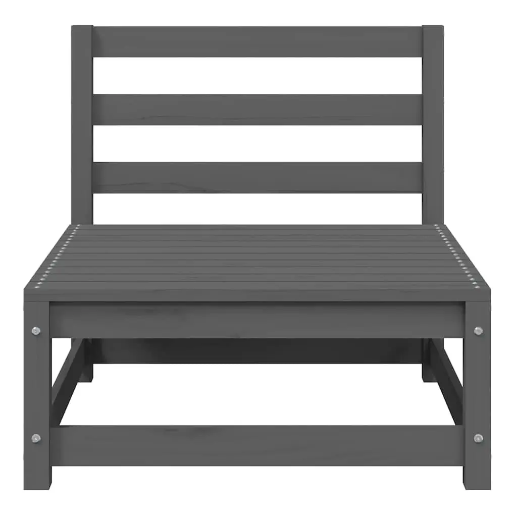 Middle Sofa Section Modular Outdoor Unit Grey Solid Pinewood