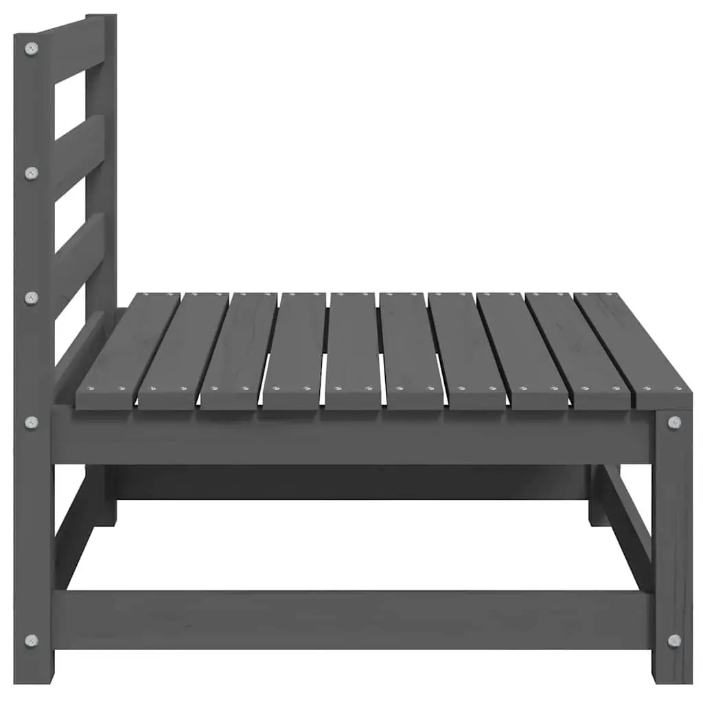 Middle Sofa Section Modular Outdoor Unit Grey Solid Pinewood