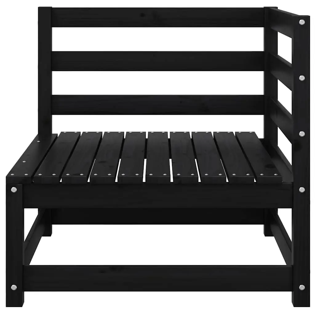 Garden 2-Seater Sofa Solid Pinewood Black