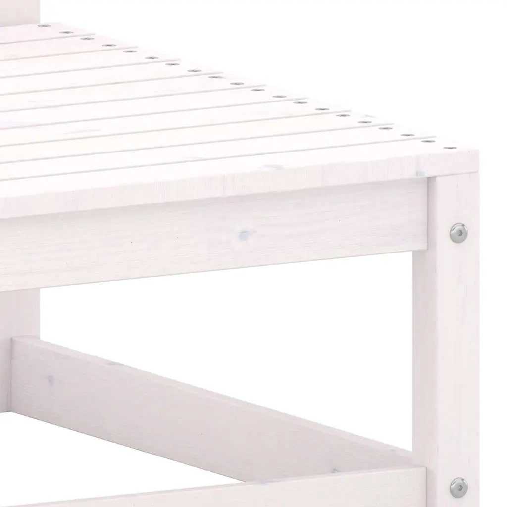 Garden Lounge Set Modular White Pinewood Outdoor Sofa with Cushions 2 Piece