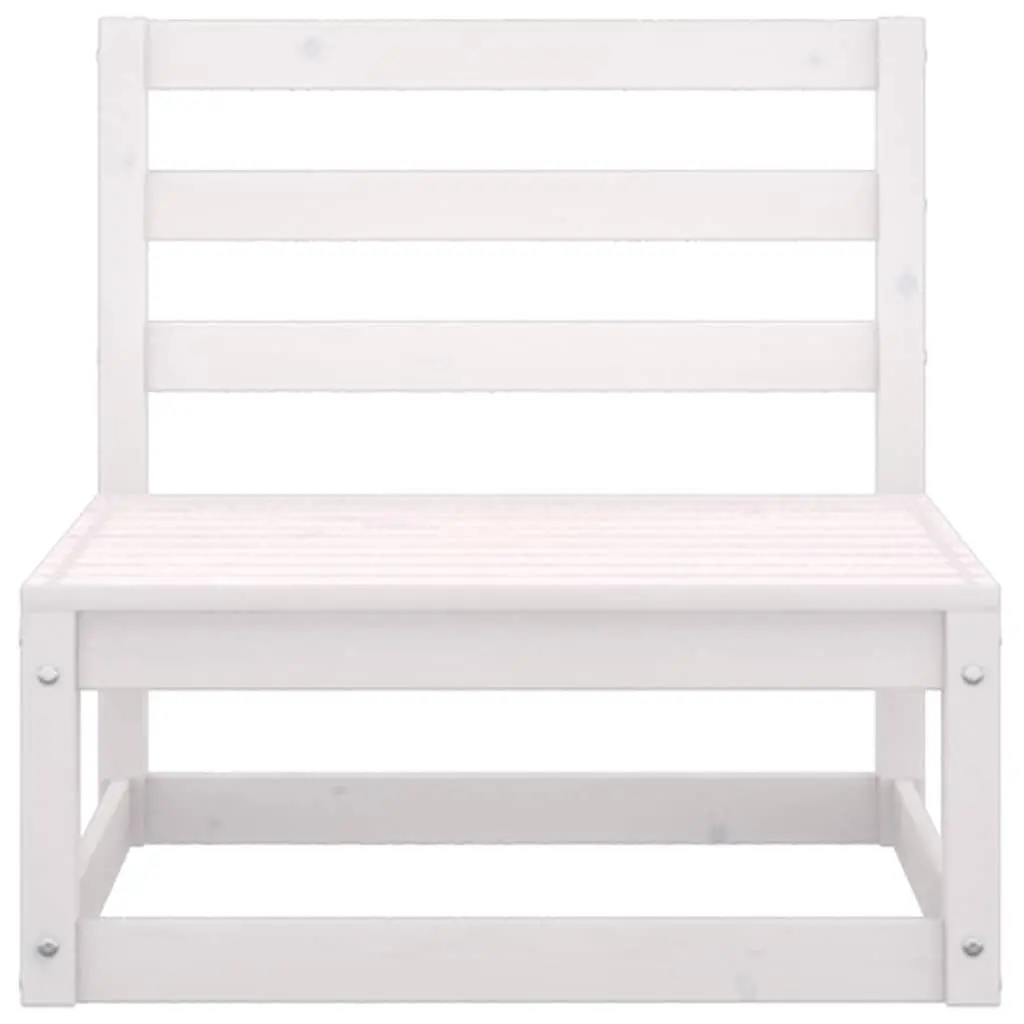 Garden Lounge Set Modular White Pinewood Outdoor Sofa with Cushions 2 Piece