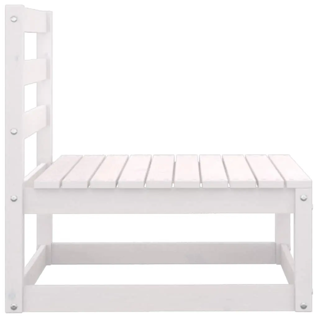 Garden Lounge Set Modular White Pinewood Outdoor Sofa with Cushions 2 Piece