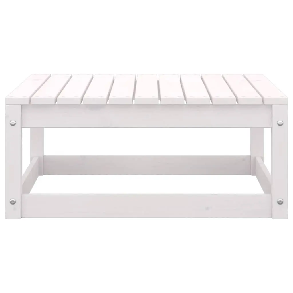 Garden Lounge Set Modular White Pinewood Outdoor Sofa with Cushions 2 Piece