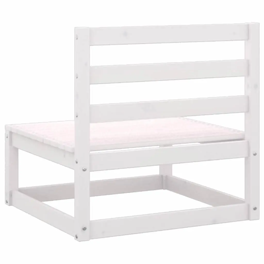 3 Piece Garden Lounge Set with Cushions White Outdoor Sectional Seating Sofa