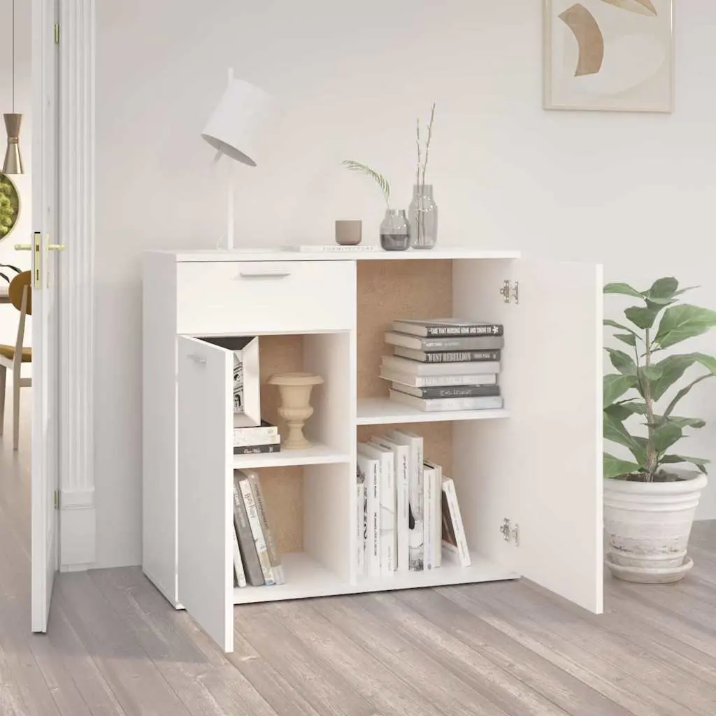 Sideboard Storage Cabinet Minimalist White 80x36x75cm