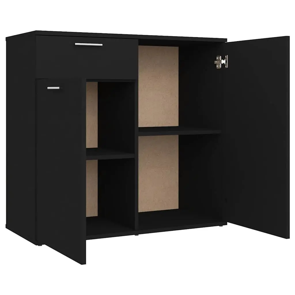 Sideboard Cabinet Black Minimalist 80 x 36 x 75 cm