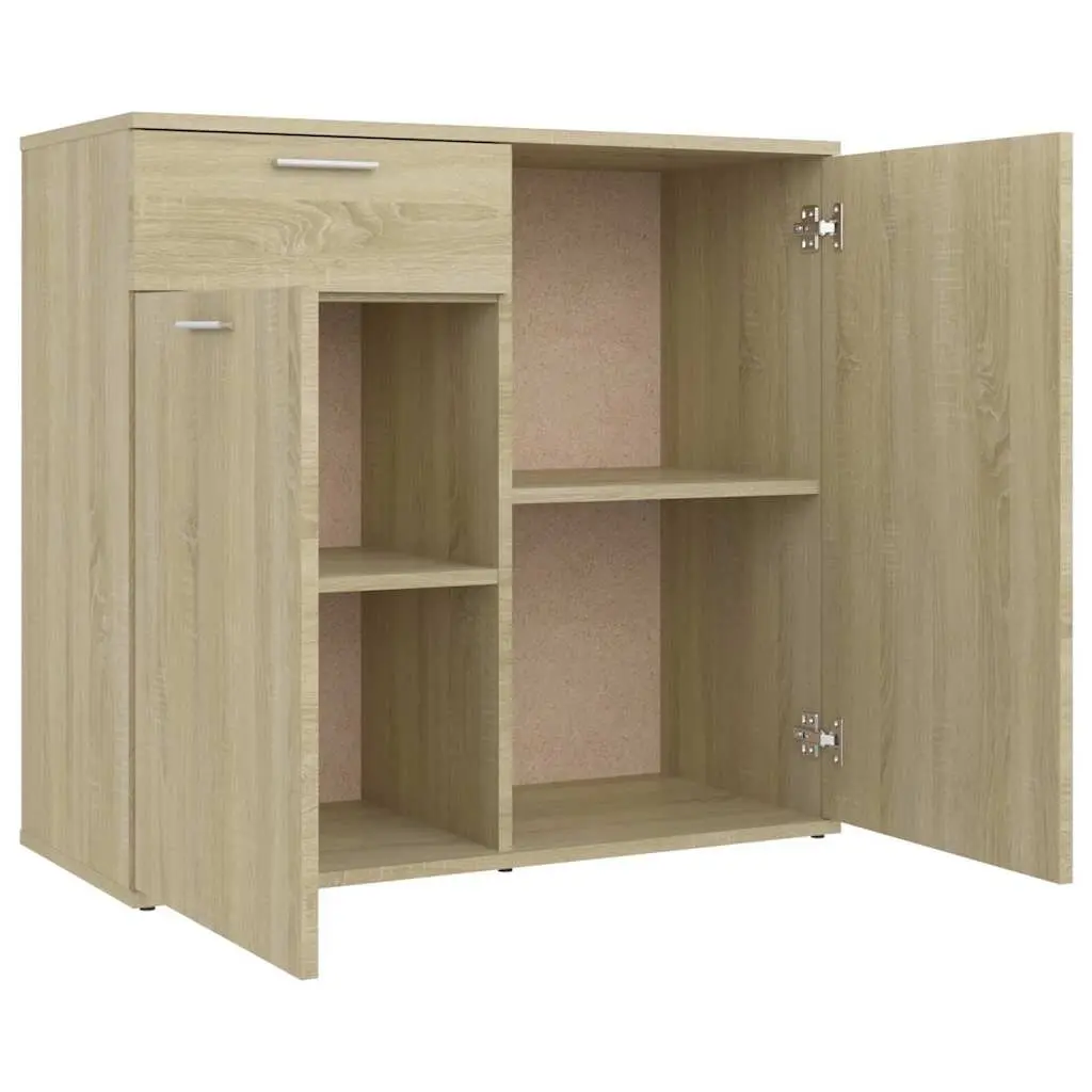 Sideboard Storage Cabinet with 2 Doors and Drawer Brown Engineered Wood