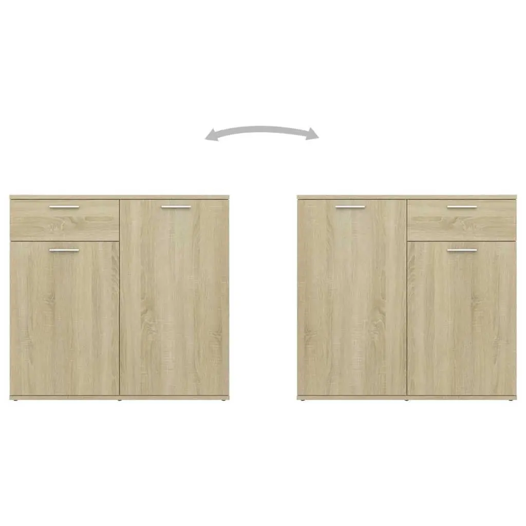Sideboard Storage Cabinet with 2 Doors and Drawer Brown Engineered Wood