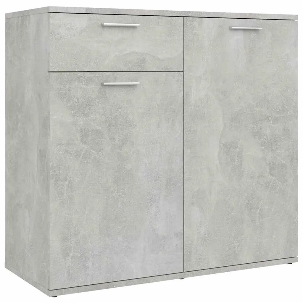 Sideboard Storage Cabinet Grey 80x36x75cm 2 Doors Drawer Living Room Furniture