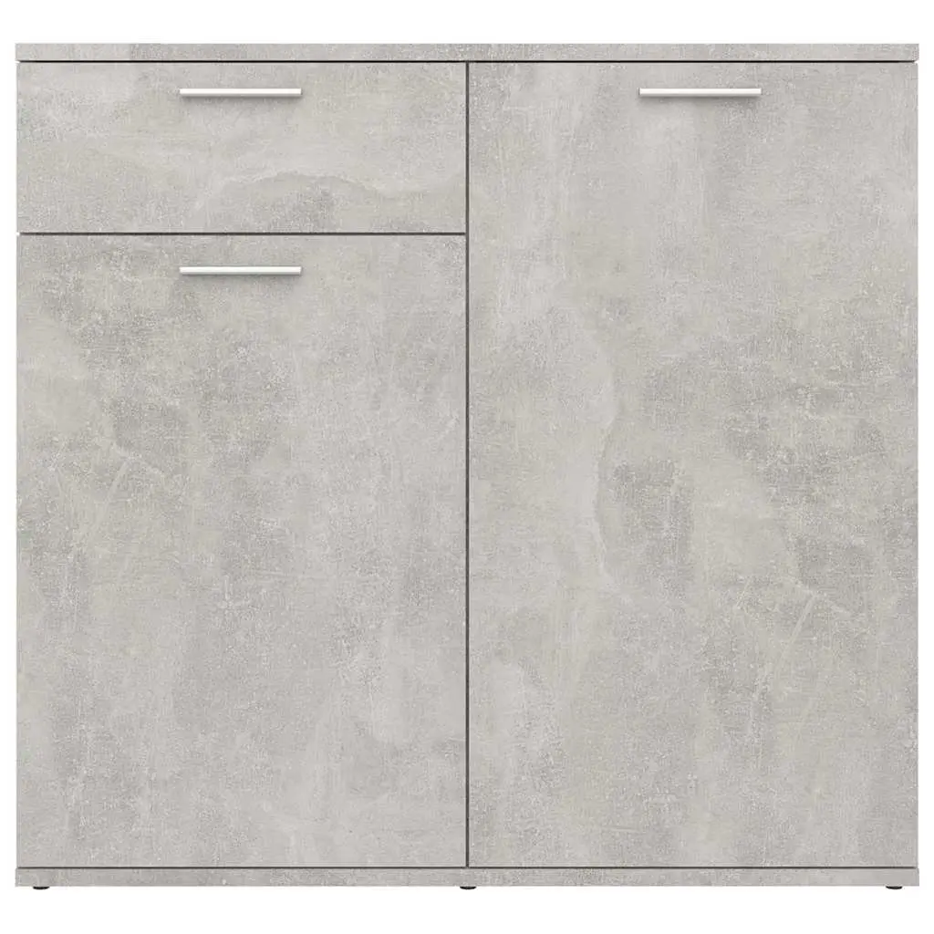 Sideboard Storage Cabinet Grey 80x36x75cm 2 Doors Drawer Living Room Furniture