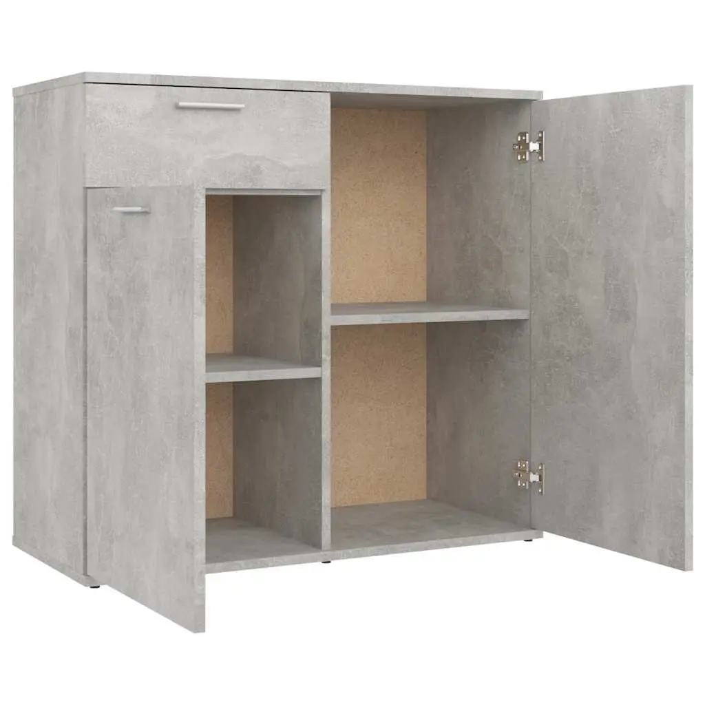 Sideboard Storage Cabinet Grey 80x36x75cm 2 Doors Drawer Living Room Furniture
