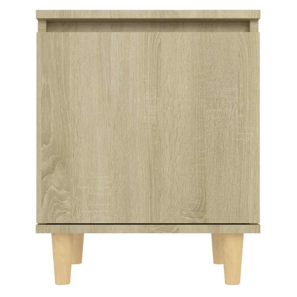Bedside Table Sonoma Oak Wooden Legs Reversible Door 40x30x50cm 2 Piece