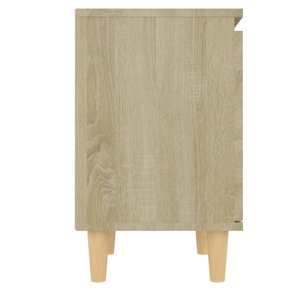 Bedside Table Sonoma Oak Wooden Legs Reversible Door 40x30x50cm 2 Piece