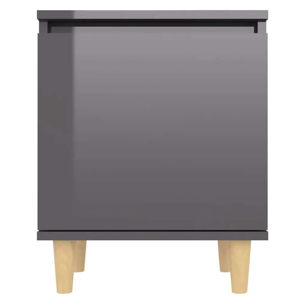 Grey Nightstand with Storage