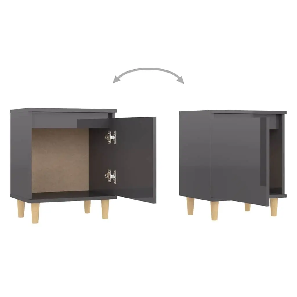 Grey Nightstand with Storage