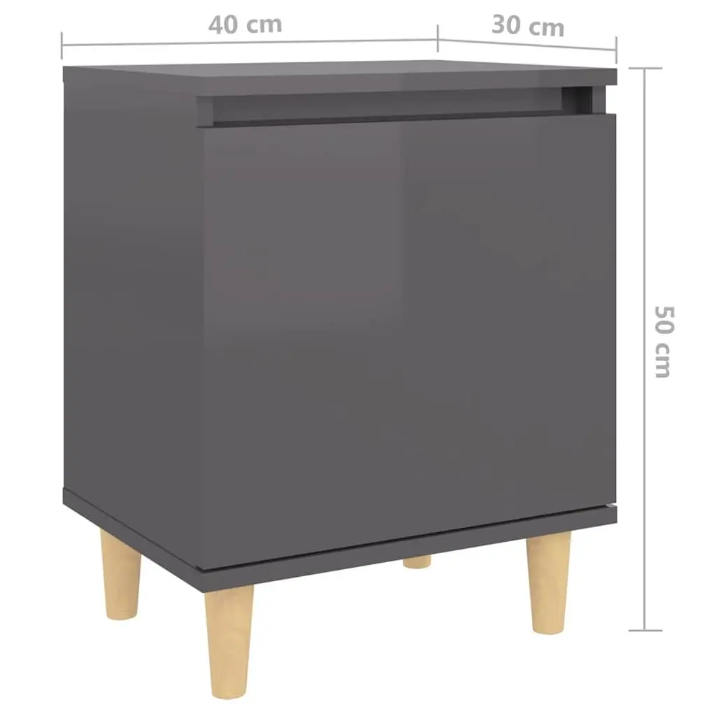 Grey Nightstand with Storage