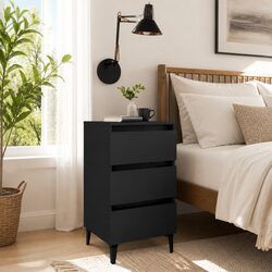 Your Perfect Black Nightstand with Three Drawers