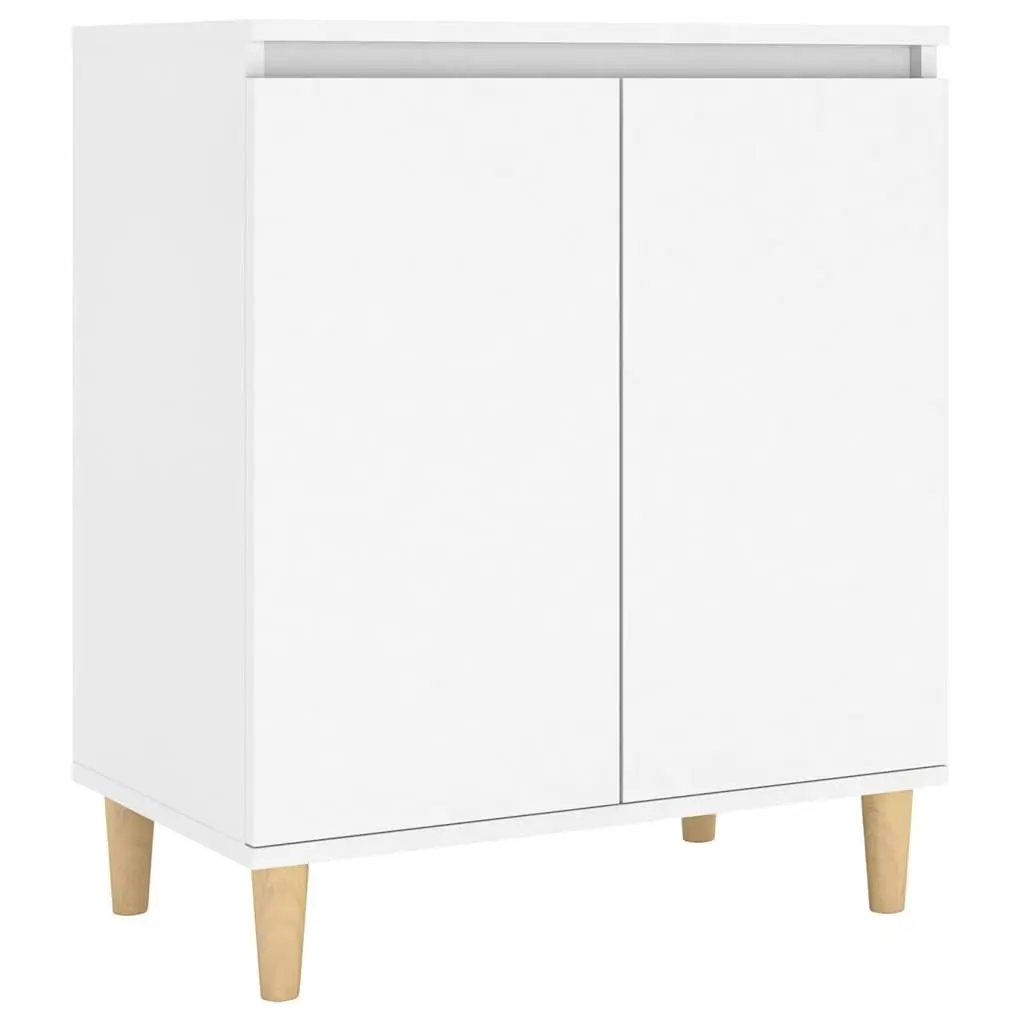 White Storage Sideboard with Wood Legs 60x35x70cm