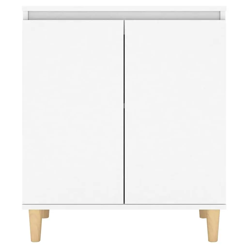 White Storage Sideboard with Wood Legs 60x35x70cm
