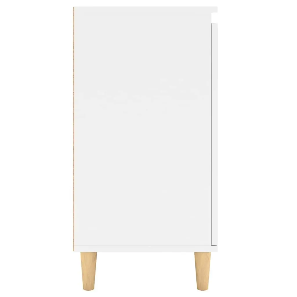 White Storage Sideboard with Wood Legs 60x35x70cm