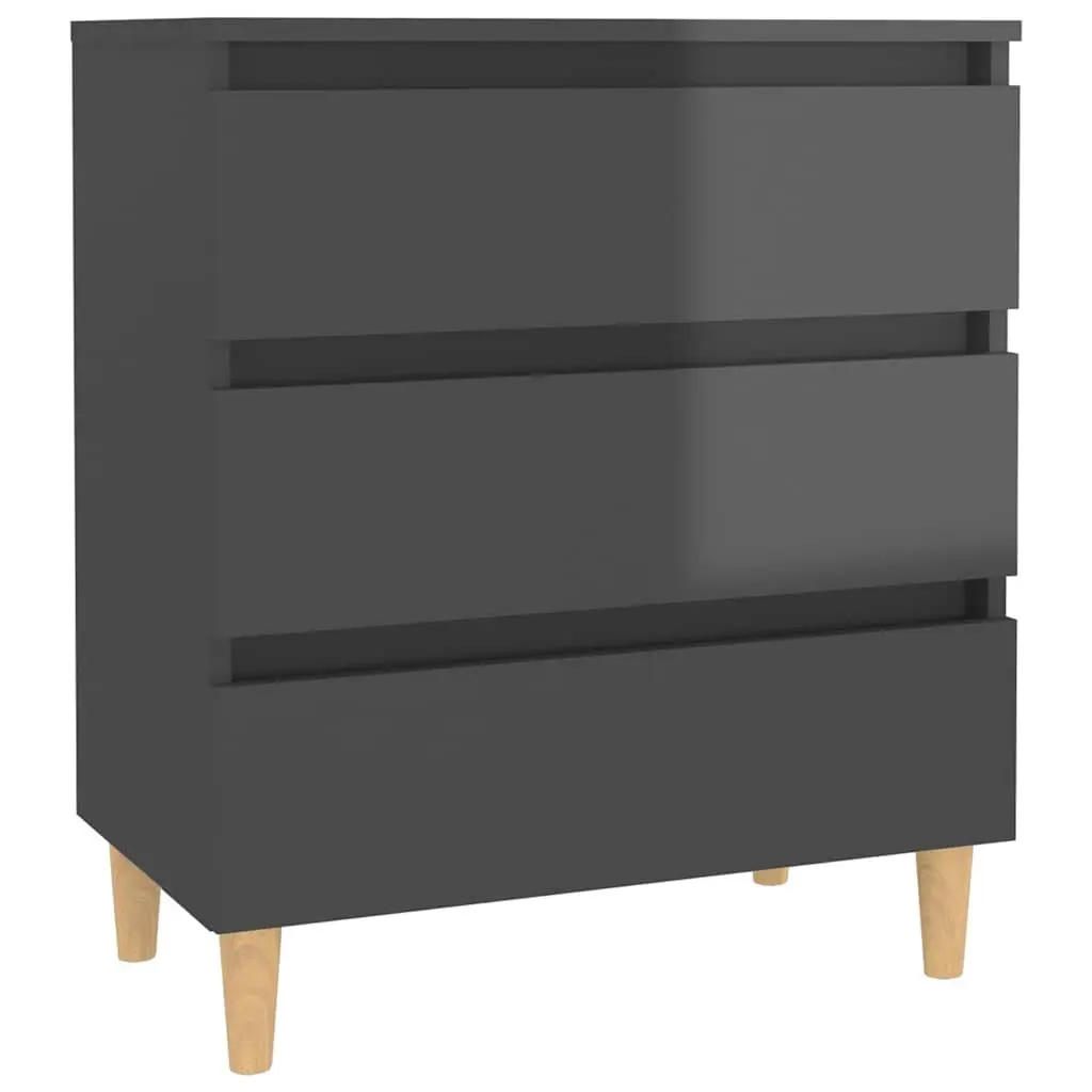 Sideboard Cabinet Scandinavian Style Grey 3 Drawer Storage Unit