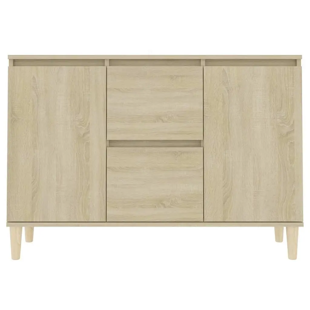 Sideboard Cabinet Brown Engineered Wood 2 Drawers 2 Doors 101 x 35 x 70 cm Living Room Storage