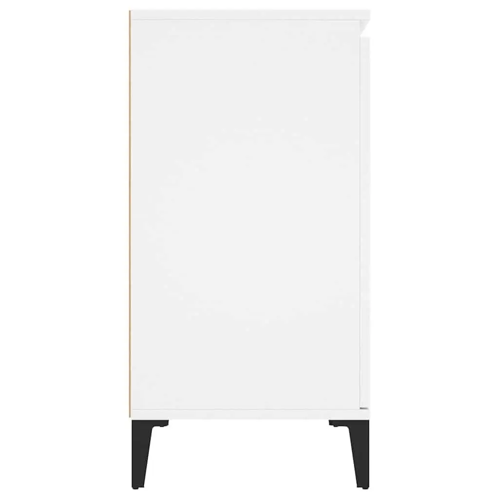 Sideboard Cabinet White Storage Furniture 2 Drawers 2 Doors Buffet Industrial