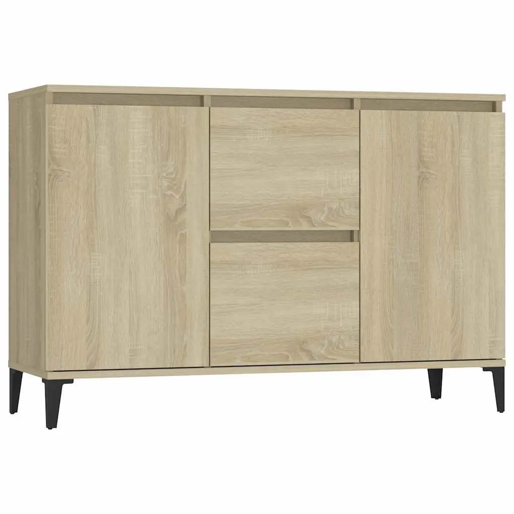 Sideboard with Drawers and Doors Brown Storage Cabinet 102W x 35D x 70H cm