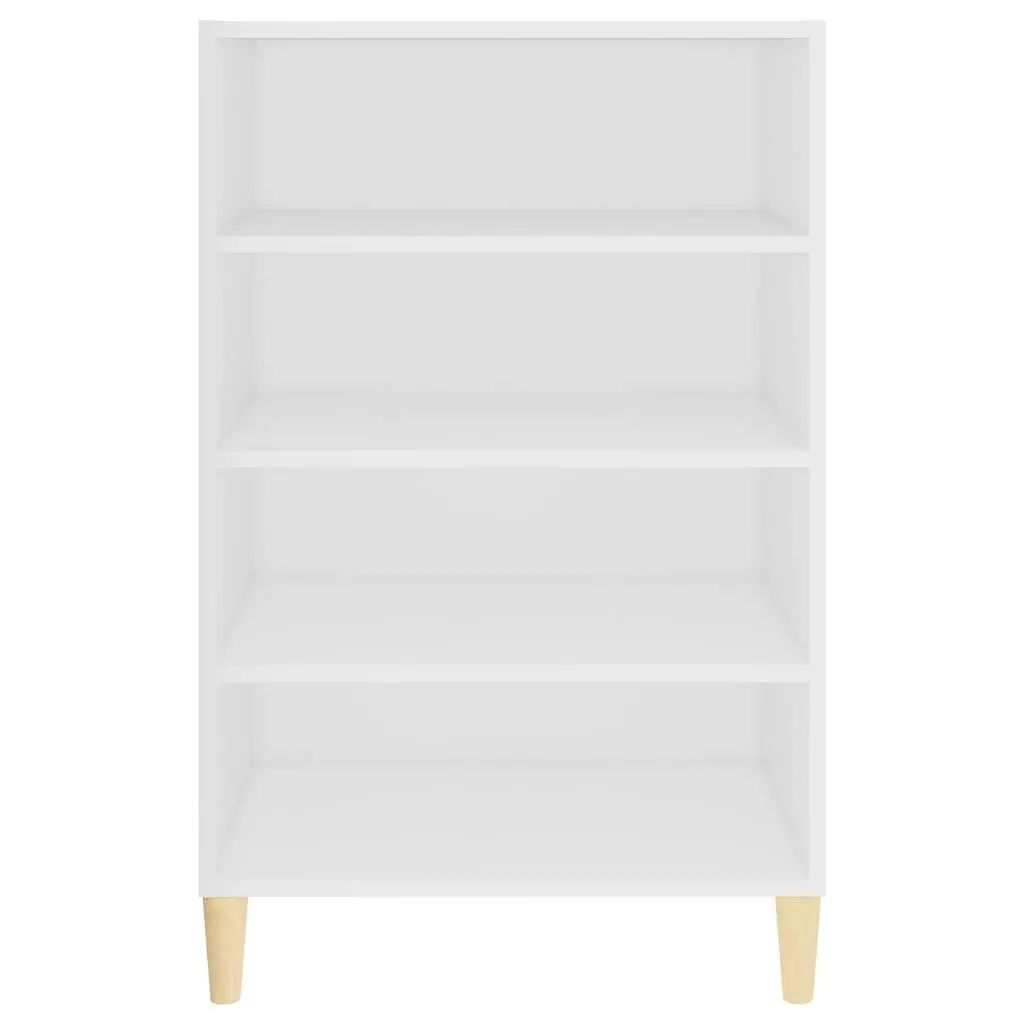 Sideboard White Storage Cabinet Engineered Wood 4 Shelves