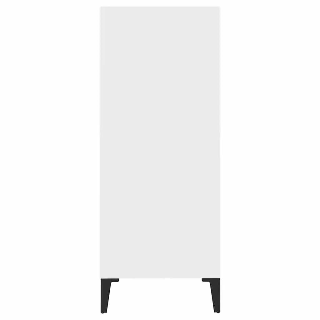 White Sideboard Storage Cabinet Engineered Wood 4 Shelf 57 x 35 x 90 cm