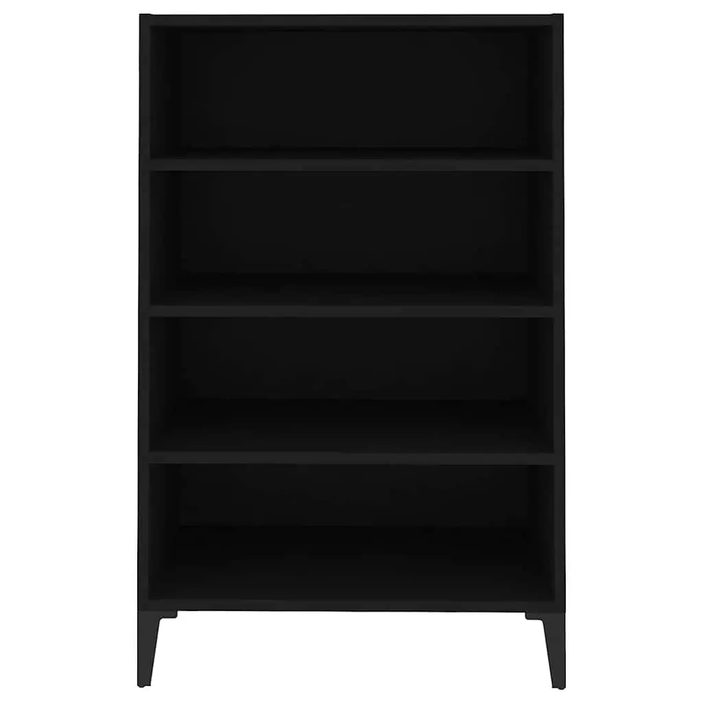 Sideboard Cabinet Black Engineered Wood 4 Shelves