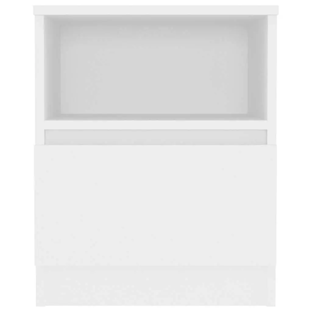 Bedside Table White Nightstand Cabinet Drawer Shelf Storage Organizer 40x40x50cm